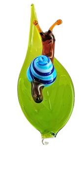 Orchideenstab, Blatt mit Schnecke -blau- (normale Ausführung)